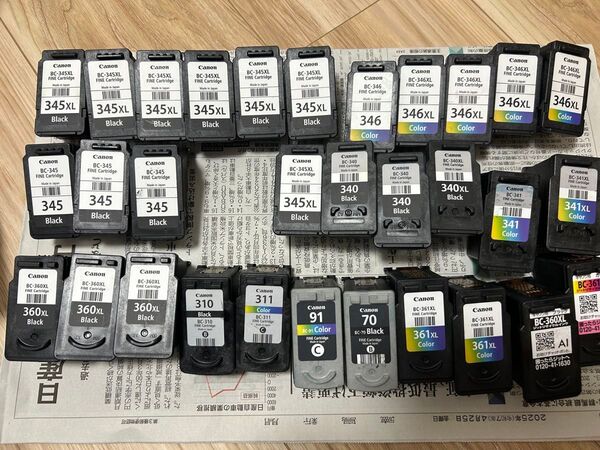 Canon 使用済インクカートリッジ 純正29個、汎用2個