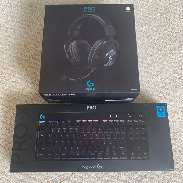 Logicool G PRO X ワイヤレスゲーミングヘッドセット + G PRO ゲーミングキーボード 2点セット 中古美品