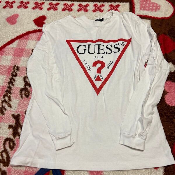 GUESS 薄手の長袖 白 ロンT Mサイズ