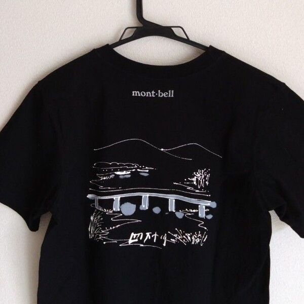 美品 mont-bell 旧ロゴ コットン Tシャツ 清流 四万十川 men's XS ビンテージ 半袖Tシャツ