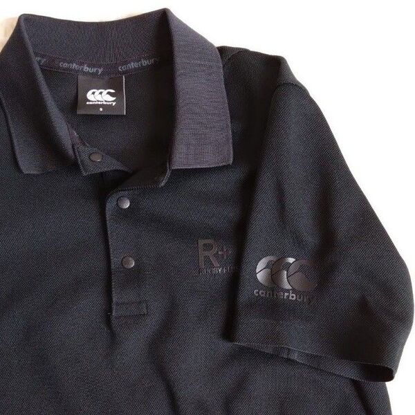 美品 Canterbury R+ ラガーシャツ PRIMALOFT ブラック 半袖 ポロシャツ ドライ 通気