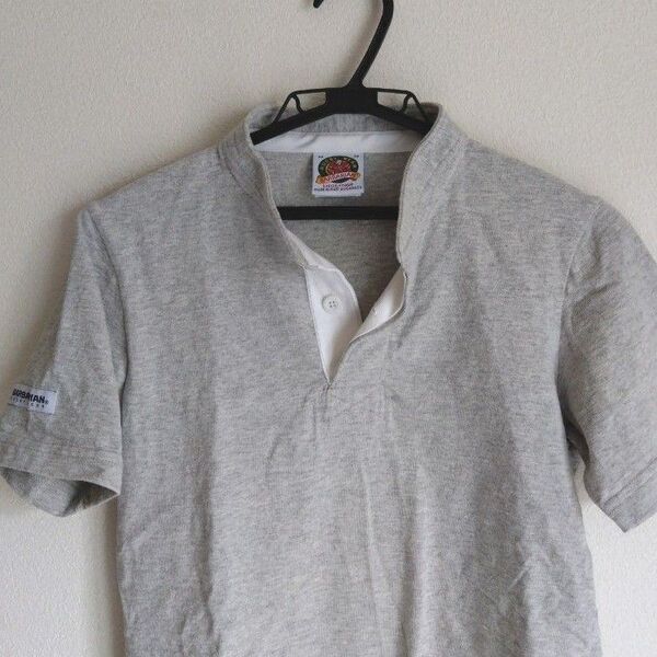 BARBARIAN グレー ラガーシャツ ヘンリーネック woman's M 半袖 バーバリアン Tシャツ