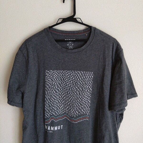 BIGSIZE MAMMUT グレー スローパー Tシャツ men's 3L 2XL XXL 半袖 クルーネック カットソー