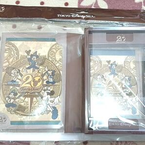 【新規・評価10以下取引×】新品・未開封・未使用 ディズニーシー20周年 ステーショナリーセット(ボールペン、ポストカード、メモ)