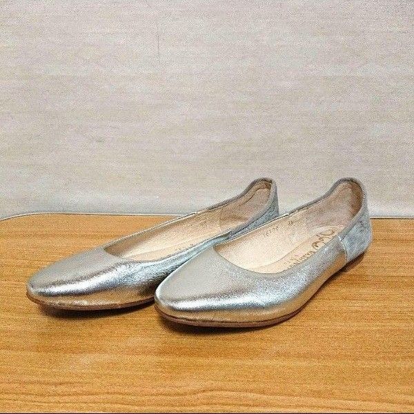 【美品】銀座ワシントン パンプス シルバー 22.5㎝