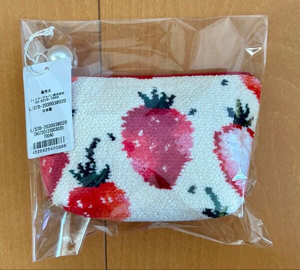 【新品タグ付き】ラブラリーバイフェイラー ストロベリードット 舟形ポーチ
