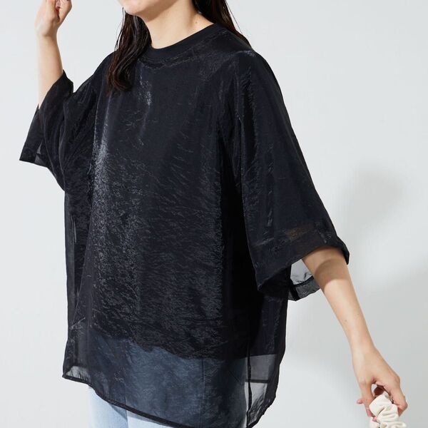 フリークスストア オーガンジー×カットソー 重ね ラグラン 半袖 Tシャツ