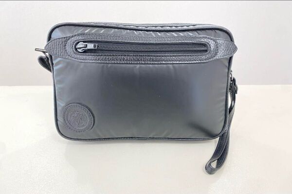極美品 HUNTING WORLD バチュークロス セカンドバッグ クラッチバッグ ブラック