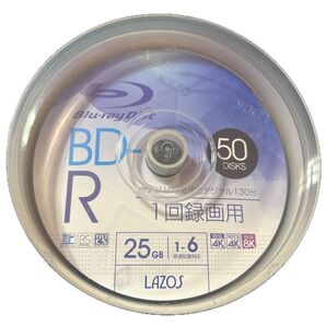 LAZOS BD-R 50枚 25GB 1-6倍速 スピンドルケース入