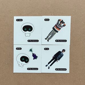 BTS JIN ジン 公式『The Astronaut』VERSION 01 02 封入 ウット ランダム ステッカー 4枚
