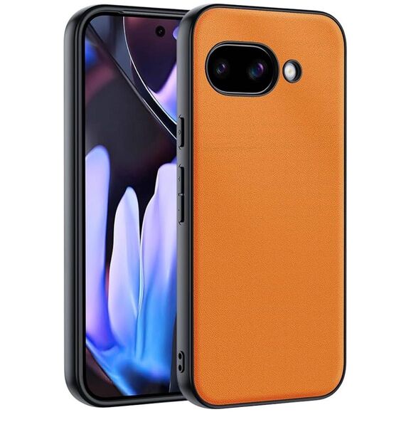 Google Pixel 9a用 スマホケース オレンジ PUレザー