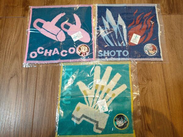 【新品】3枚 抗菌防臭 タオルハンカチ 僕のヒーローアカデミア 轟焦凍 麗日 緑谷 ヒロアカ 抗菌防臭
