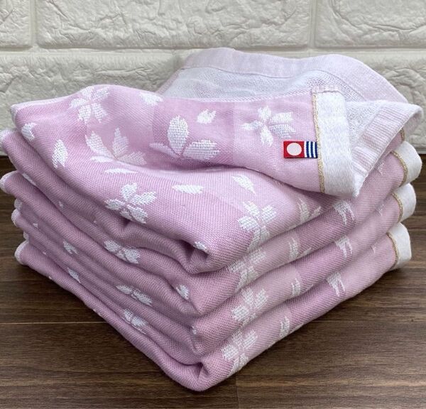 今治タオル フェイスタオル 桜柄 ガーゼ 4枚 上品 お花柄 柔らか
