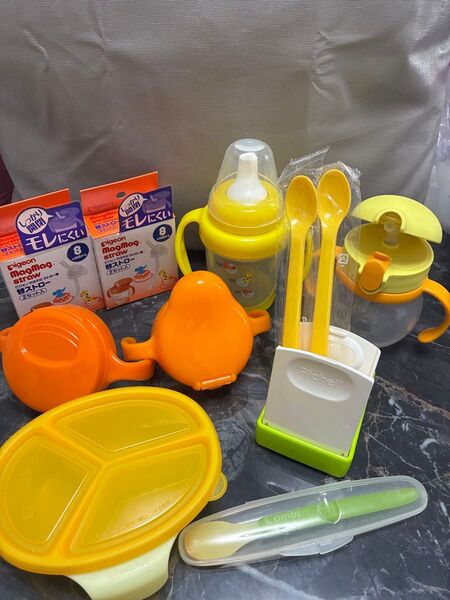 Pigeon & Combi &Richell&EDISONベビー用食器セット 保存容器