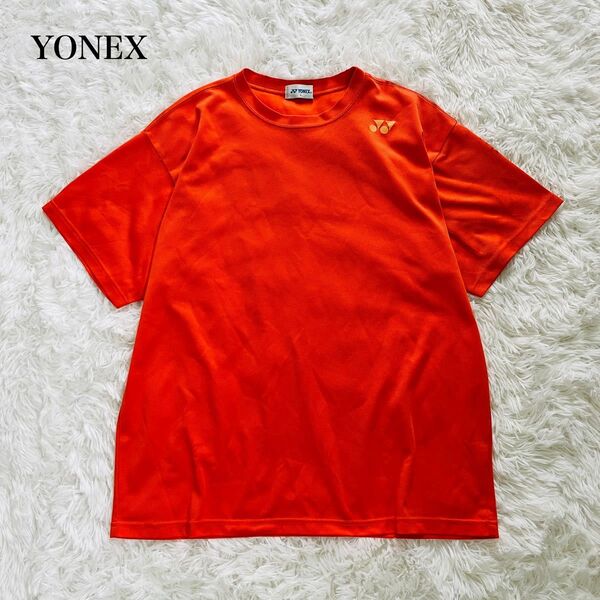 ヨネックス YONEX 半袖Tシャツ スポーツウェア トレーニング オレンジ Lサイズ テニス バドミントン 卓球 プリントロゴ
