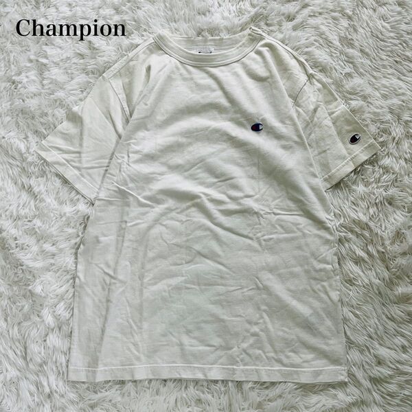 チャンピオン Champion 半袖Tシャツ 刺繍ロゴ シンプル 白 ホワイト Mサイズ コットンTシャツ スポーツブランド