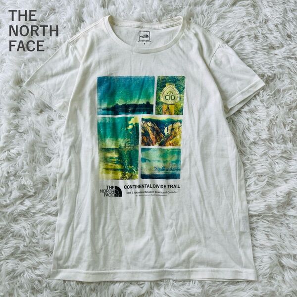 【大人気】ザノースフェイス THE NORTH FACE 半袖Tシャツ フォト プリントロゴ カジュアル 白 ホワイト Sサイズ