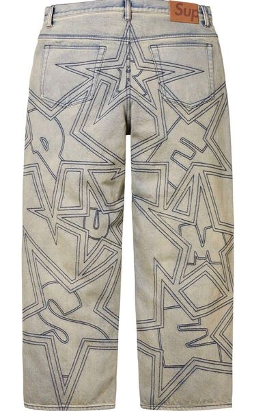 Supreme Stars Topstitch Baggy Jean "Dirty" サイズ 30