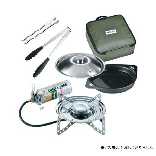新品未使用 限定セット ユニフレーム テーブルトップバーナー US-D2 UNIFLAME 鉄板 トング ハンドル 収納ボックス