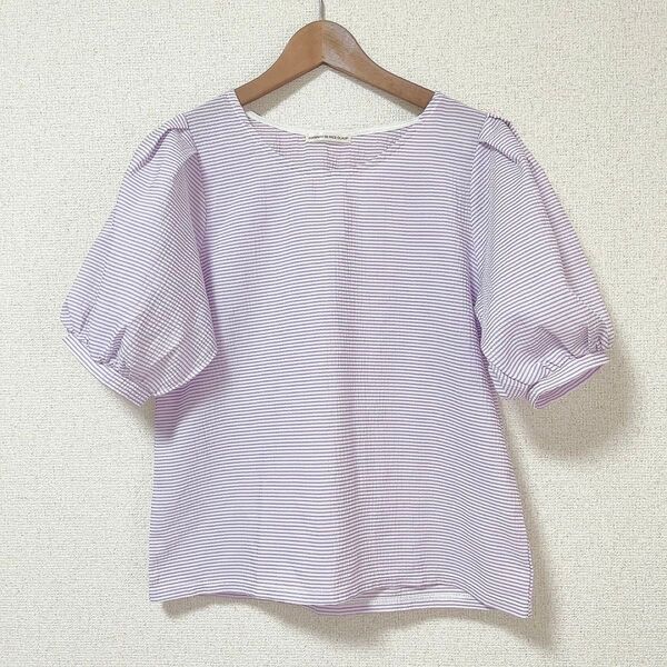 NICE CLAUP ナイスクラップ パフスリーブ プルオーバー カットソー ブラウス Tシャツ