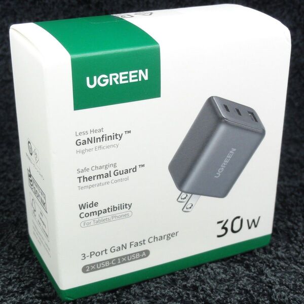 急速充電器 30W usb-c useb-a 3ポート Gan PD3.0 QC3.0 PSE UGREEN 送料無料