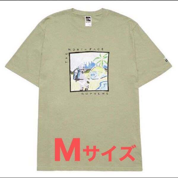 Supreme The North Face Sketch S/S Top【M】ユーズド 半袖Tシャツ コラボ セージ