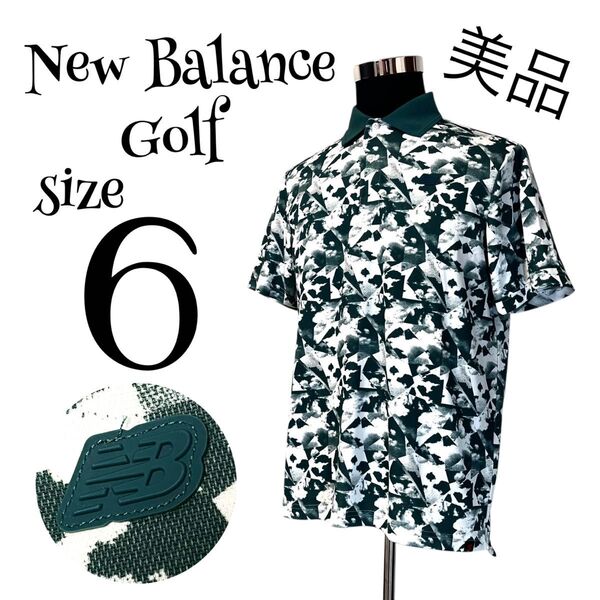 【美品】【6】new balance GOLF ニューバランスゴルフ 総柄 ゴルフウェア 大きいサイズ