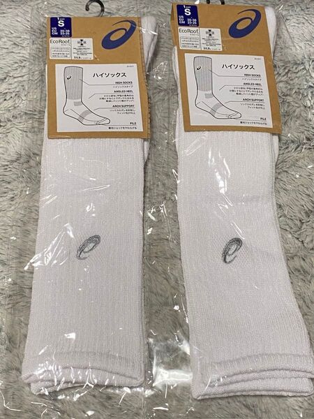 *お得な2点セット*【23-25】 アシックス バレーボールウェア ハイソツクス 3053A136 ホワイト