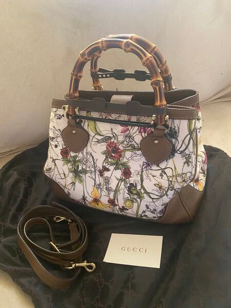 グッチ ダイアナ フローラ バンブー 2wayハンドバッグ