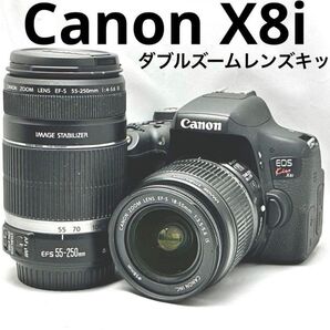 Canon EOS kiss x8i Wレンズセット♪Wifi機能付きのためその場でスマホに写真転送できます!