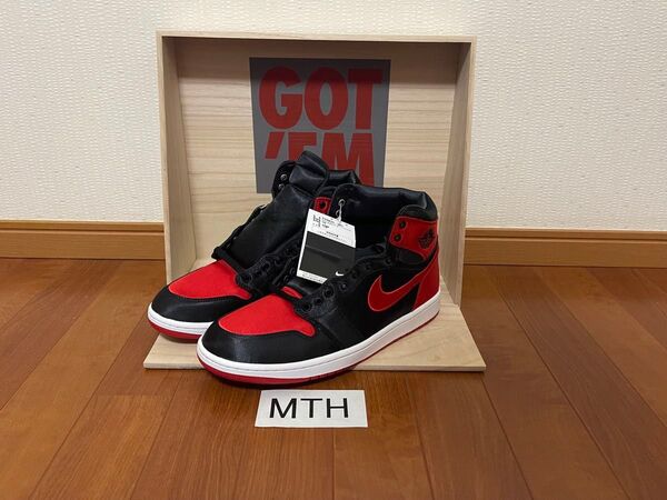 送料無料 NIKE WMNS AIR JORDAN1 HIGH OG "Satin Bred" ナイキ エア ジョーダン1