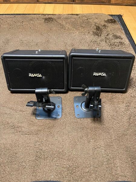 送料無料 RAMSA コンパクトスピーカー ペア ナショナル 現状品 天井吊り金具付き