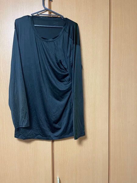 最終値下げ UNIQLO エアリズム インナー ロング 長袖Tシャツ Tシャツ 長袖 ブラック XXL ②