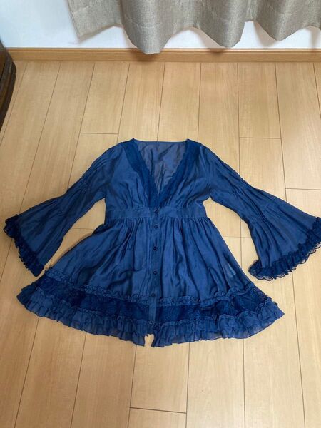 ROYALPARTY ロイヤルパーティー フリルブラウス コットンシルク チュニック ティアード 長袖チュニック