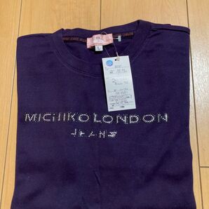 MICHIKO LONDON JEANS 長袖Tシャツ L パープル 新品未使用 ロンT 長袖カットソー コットン L