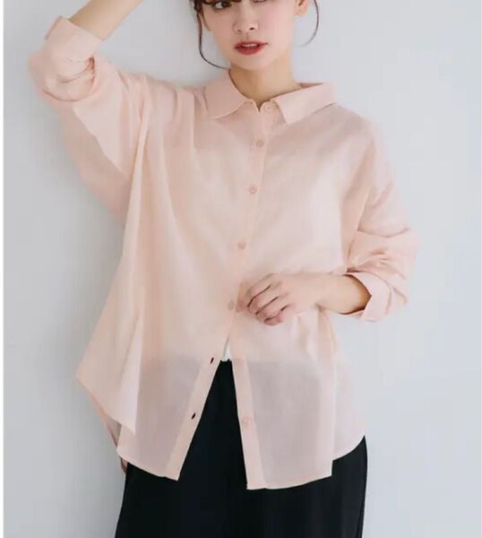 coca シアーガーゼシャツブラウス ライトピンク M 新品