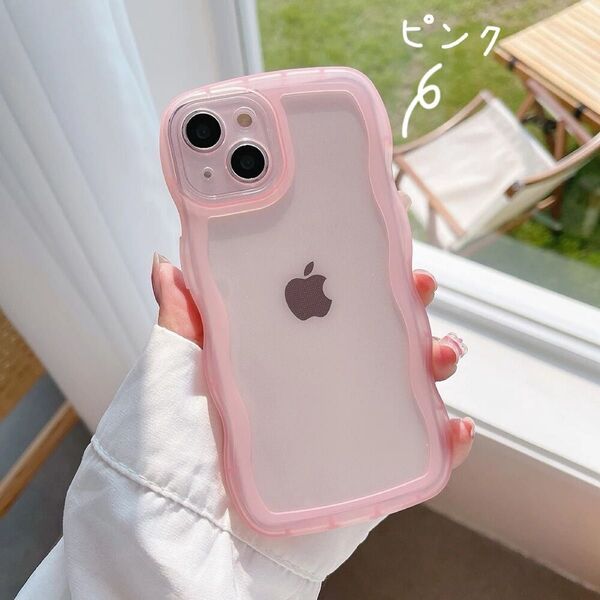 iPhone13ケース ピンク iPhoneケース スマホケース カバー なみなみ かわいい おしゃれ クリア 韓国 透明