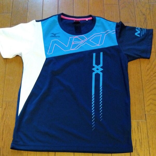 ミズノ NEXTデザイン Tシャツ ネイビー Lサイズ テニスウェア