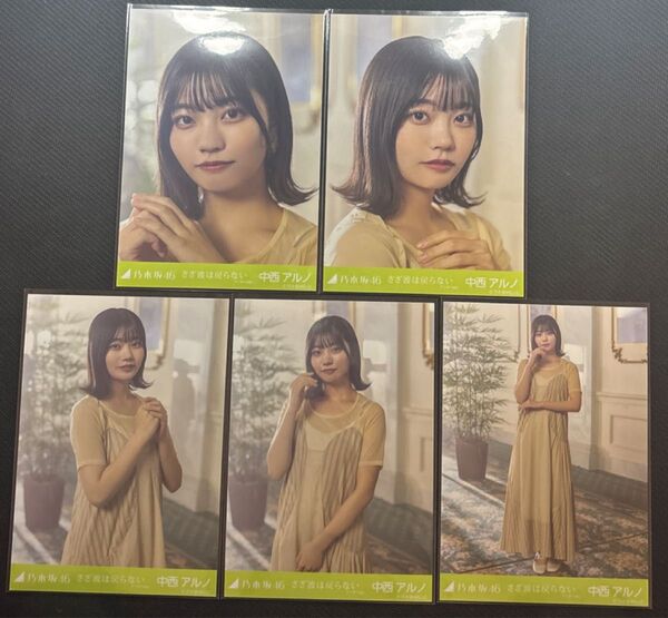 中西アルノ 乃木坂46 さざ波は戻らない 生写真 5種コンプ
