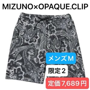 MIZUNO×OPAQUE.CLIP★ドローコードボードショーツ★コラボスイムウエア★ペイズリー柄★黒系★メンズM