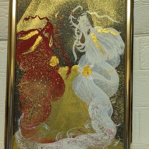 絵画 白龍 赤龍 額縁付き 開運絵画一筆龍 開運