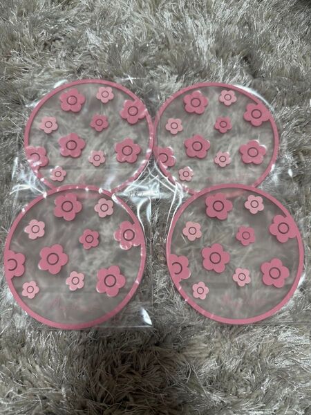 4枚セット|MARY QUANT クリアラバーコースター ガチャ マリークワント