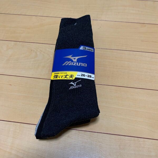 Mizuno ミズノ ソックス 3足組 26〜28cm 新品 靴下 紳士 25-27㎝