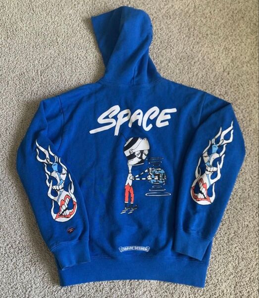 クロムハーツ マッティ SPACE パーカー hoodieブルー L