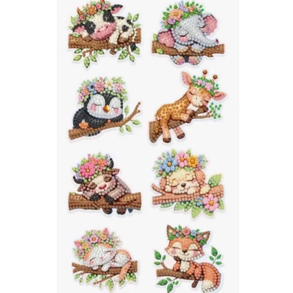 ダイヤモンドアート マグネット 8個セット お昼寝ベイビー ダイヤモンドペイント