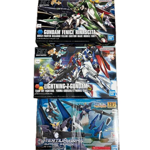 【3個セット】hgガンダムフェニーチェリナーシタ・ライトニングZガンダム・テルティウムアームズ 未開封