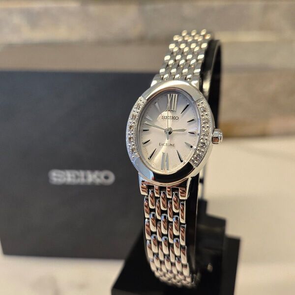 SEIKO セイコー EXCELINE エクセリーヌ ダイア 10P ソーラー 腕時計 美品