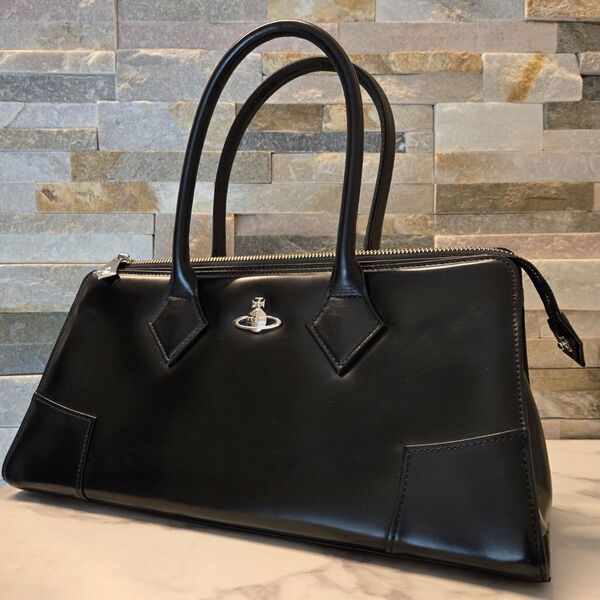 vivienne westwood ハンドバッグ レザー オーブ ヴィヴィアンウエストウッド トートバッグ ブラック