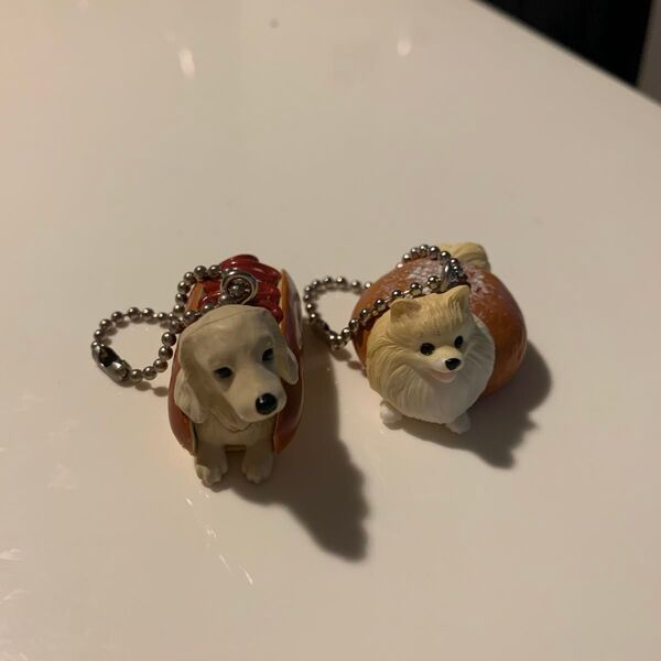 ダックスフント,ポメラニアン ミニフィギュア ホットドッグ、クリームパン 2種 犬パン いぬぱん