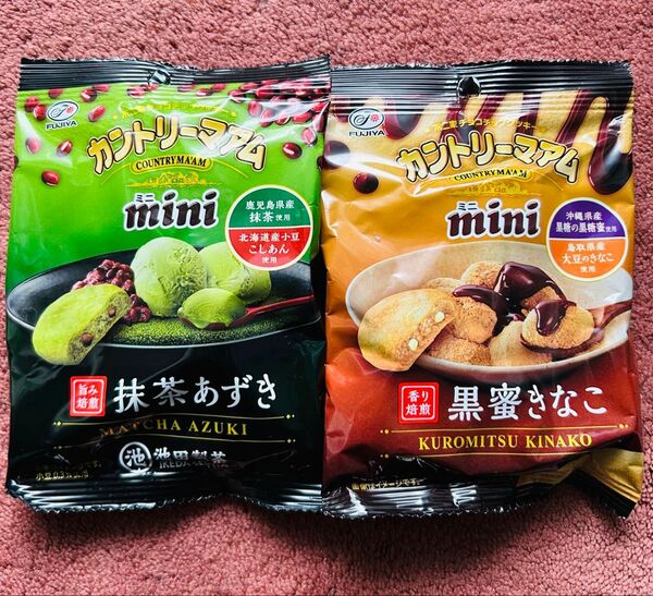 カントリーマアム ミニ 抹茶あずき・黒蜜きなこ 2袋セット